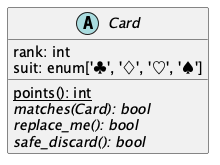 Class diagram of Canasta cards
